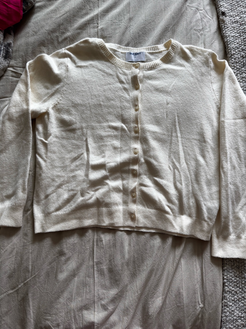 Classic Cream Button-Front cardigan